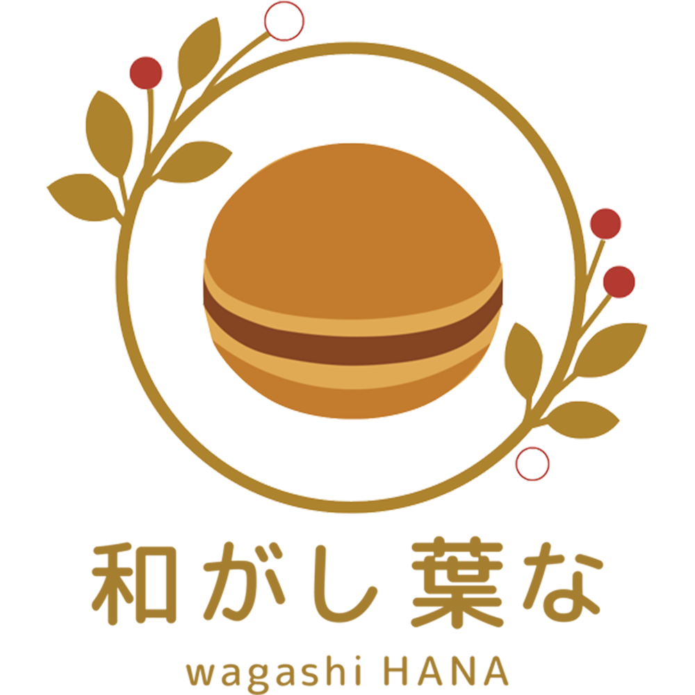 和菓子店『和がし葉な』のロゴデザイン。抹茶の和菓子をモチーフにした優美なロゴマーク。